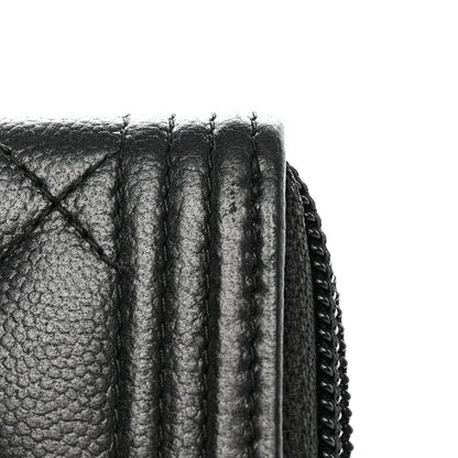 Chanel Caviar Quilted Small Boy Zip Around Wallet So Black 12 of 14