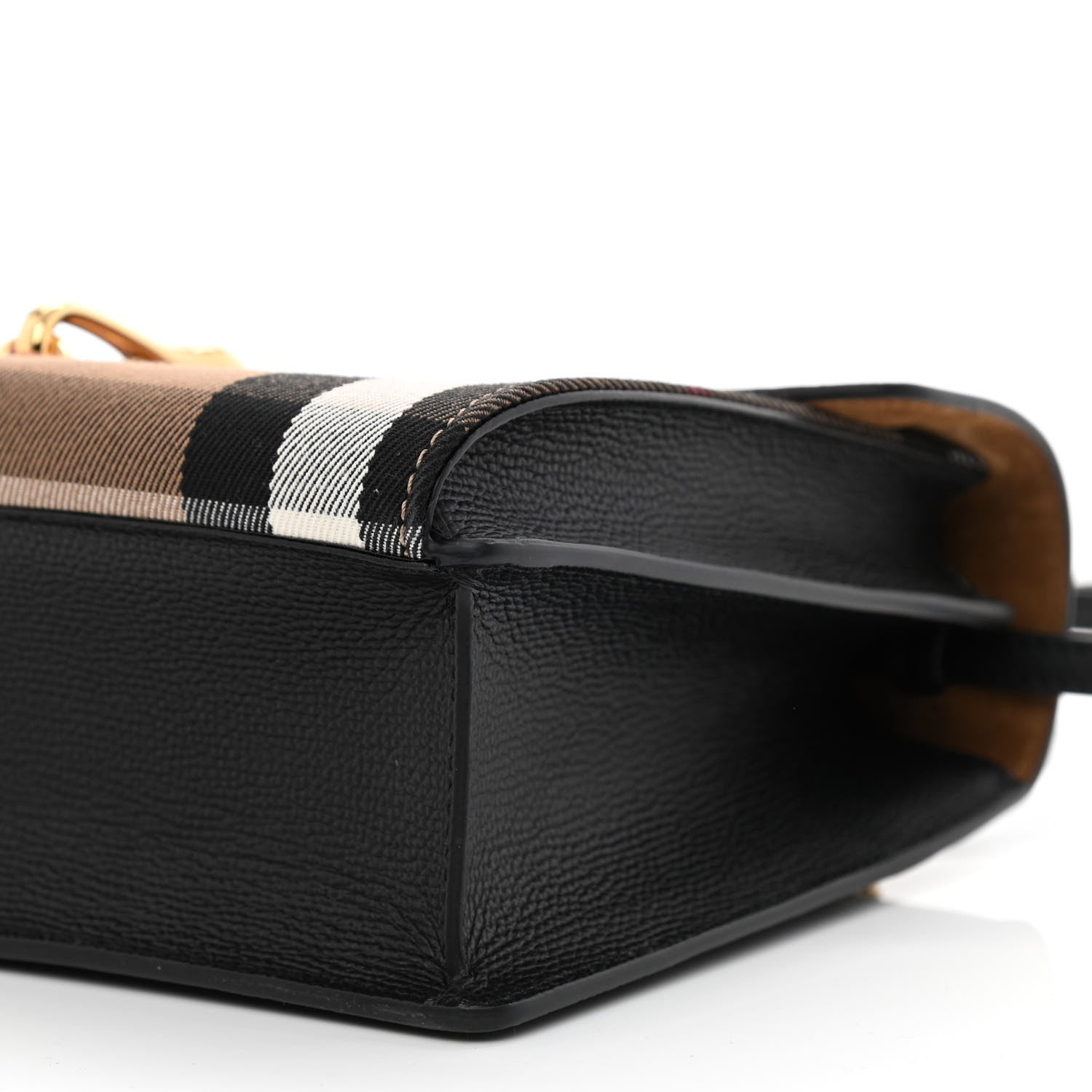 Burberry Derby Calfskin House Check Small Macken Crossbody Black 11 of 11