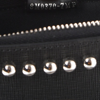 Fendi Vitello Elite Mink Fur Studded Karlito Zip Around Pouch Black 7 of 7