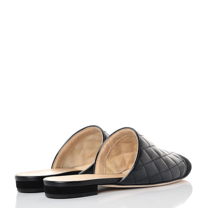 Chanel Lambskin Kid Suede Quilted Mules 36 Black 4 of 9