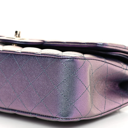 Chanel Iridescent Caviar Quilted Medium Double Flap Dark Blue 9 of 10