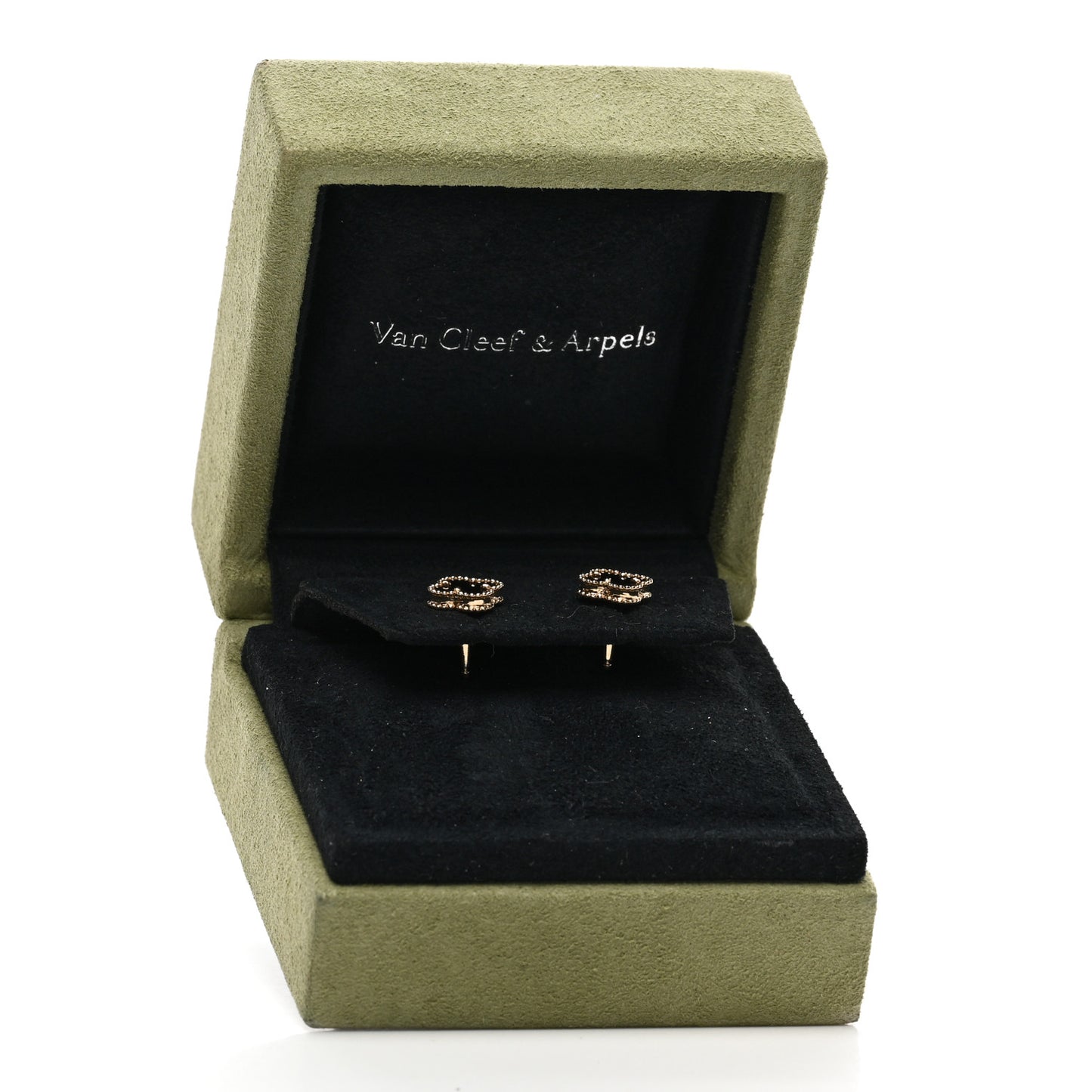 18K Yellow Gold Black Onyx Sweet Alhambra Earrings