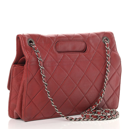 Chanel Washed Lambskin Jumbo Take Away Flap Red 2 of 9