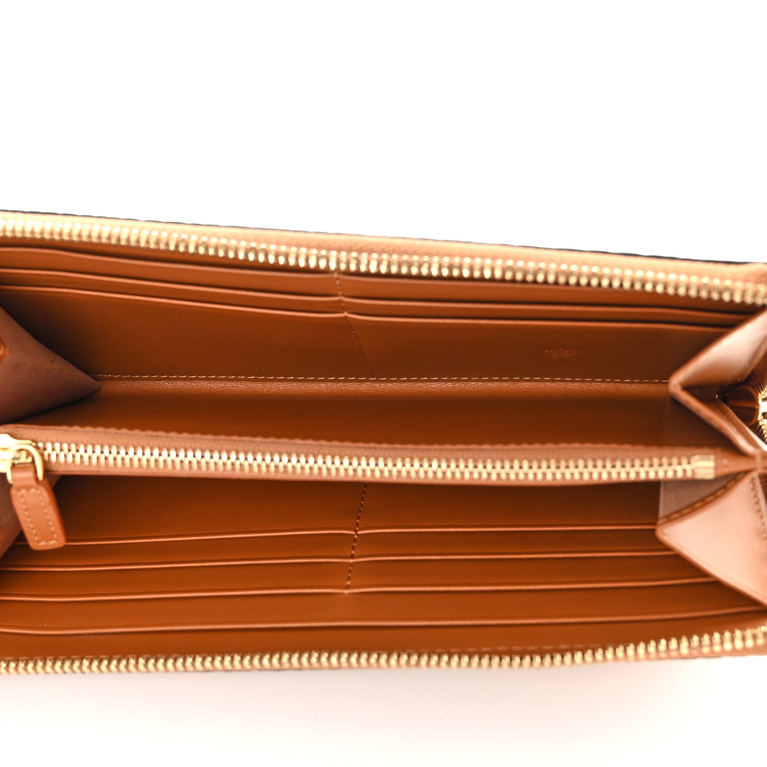 MCM Visetos Large Zip Around Wallet Cognac 5 of 8