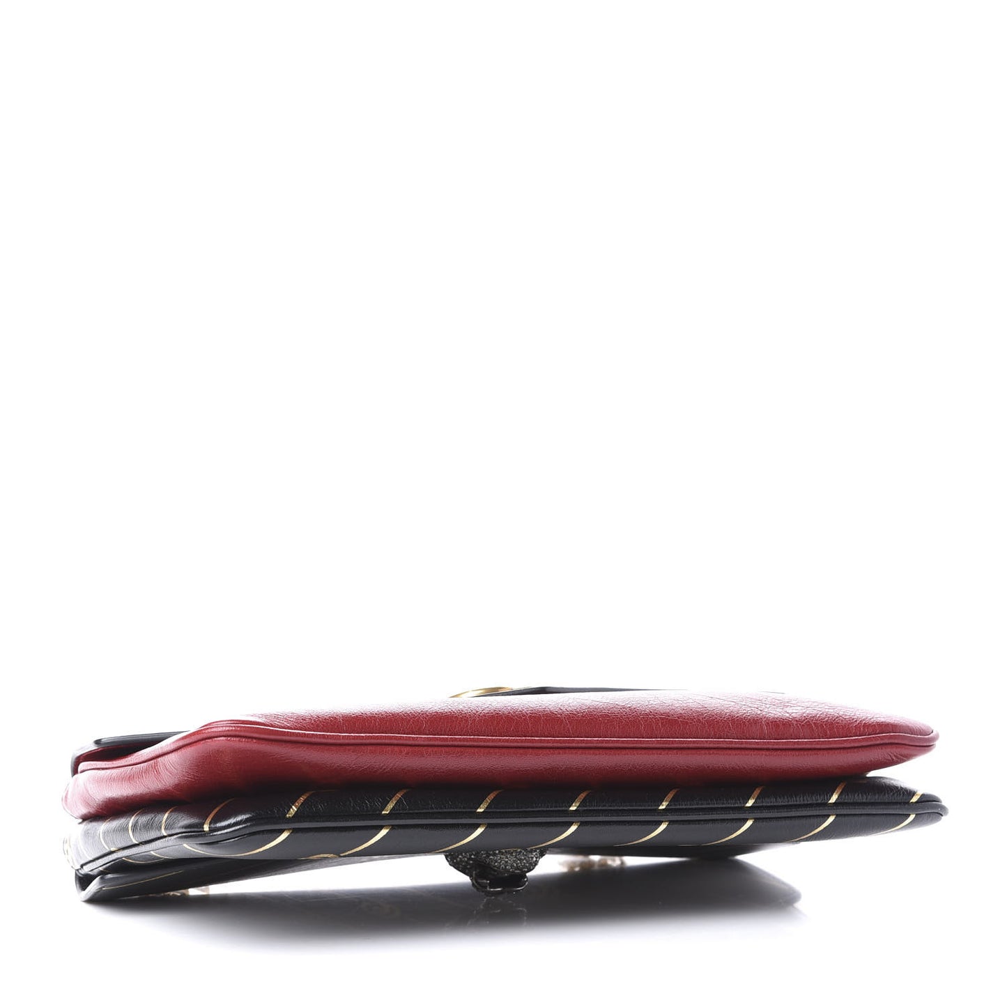 Calfskin Diagonal GG Medium Thiara Double Envelope Shoulder Bag Black Red