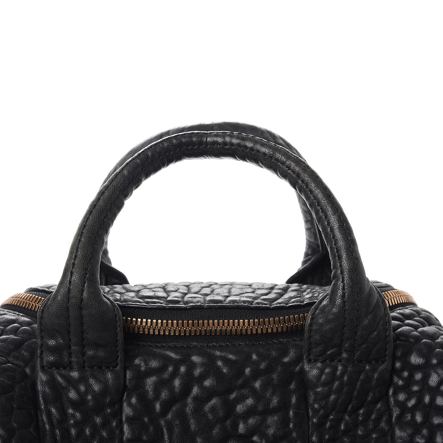 Pebbled Lambskin Rockie Black Gold Hardware