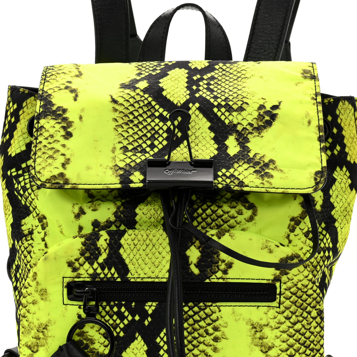 Off-White Nylon Python Print Mini Backpack Fluo Yellow Black 7 of 9