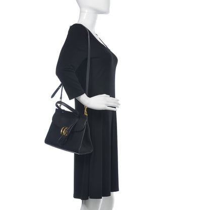 Gucci Calfskin Mini GG Marmont Top Handle Bag Black 2 of 12