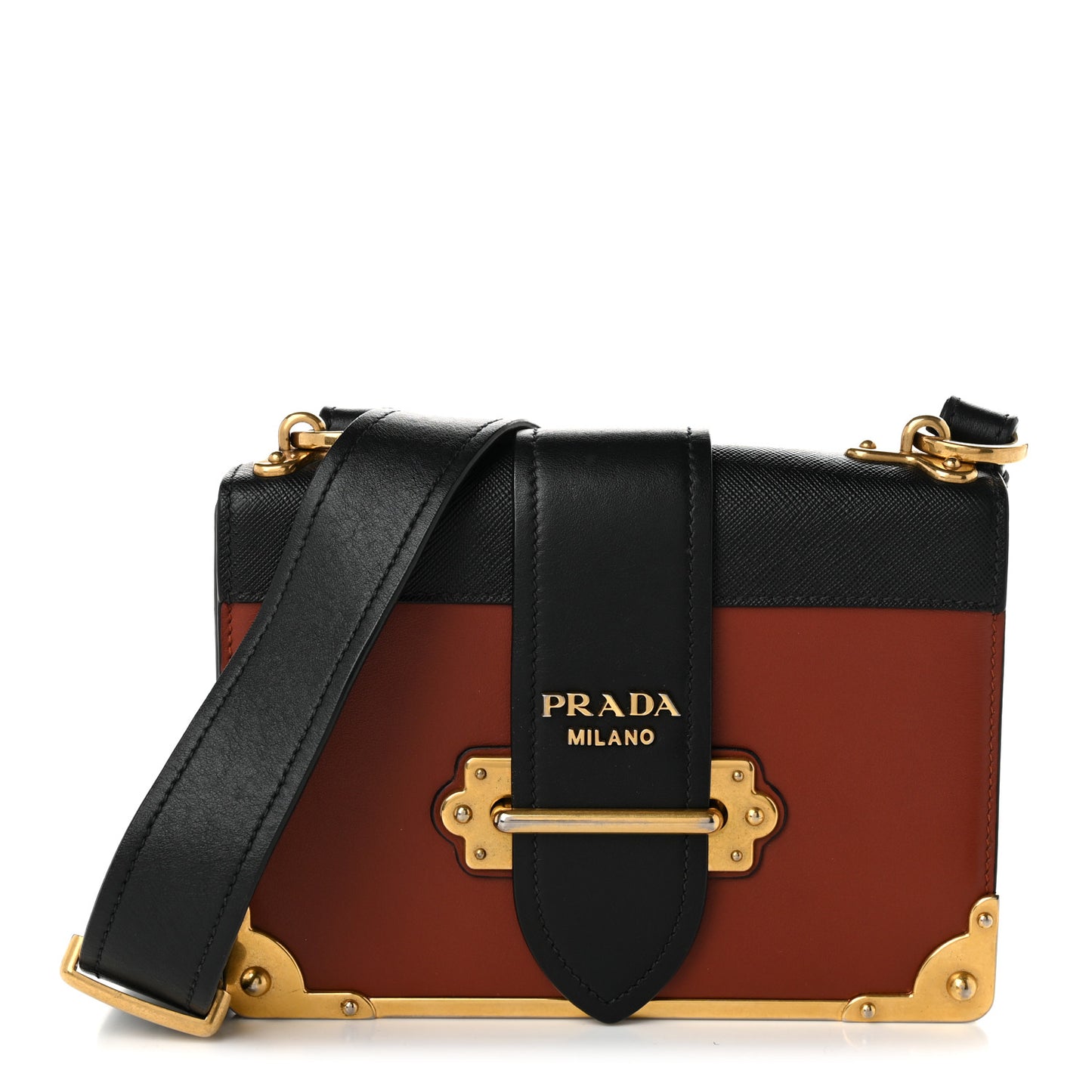 City Calfskin Saffiano Cahier Bag Cotto Black