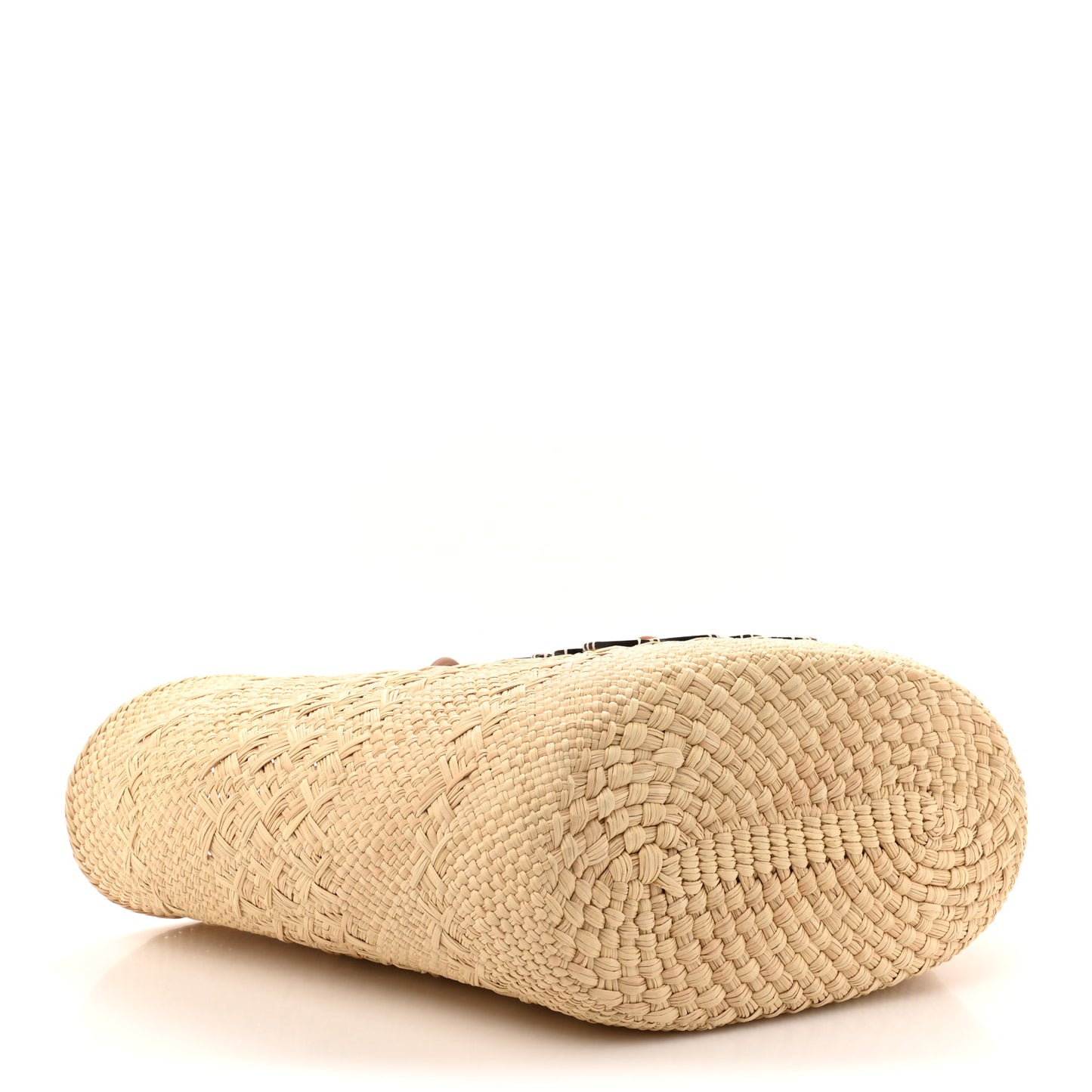 Calfskin Raffia Paulas Ibiza Medium Anagram Basket Tote Bag Natural Tan