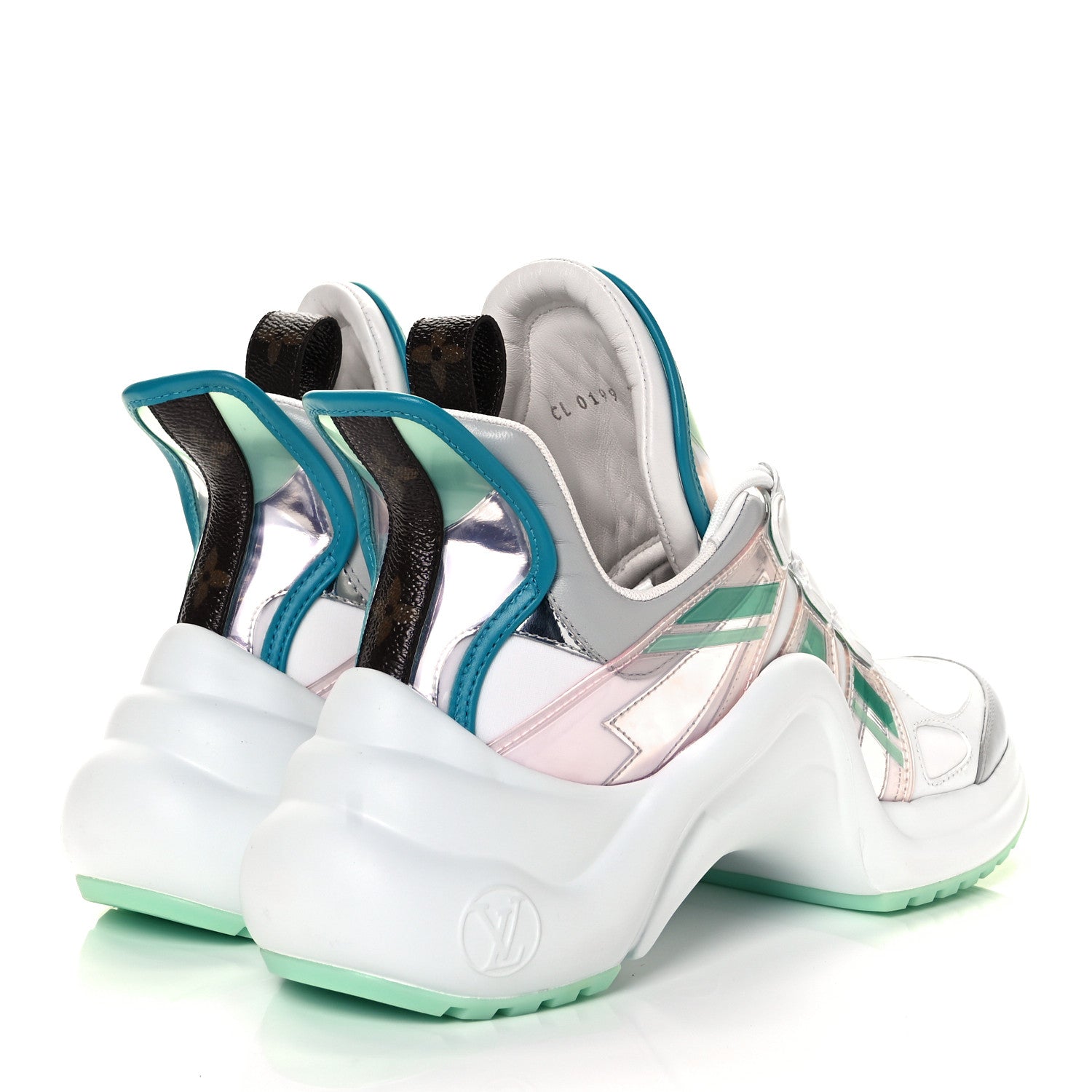 Louis Vuitton Calfskin Nylon LV Pop Archlight Sneaker 37.5 Metallic Rose Clair Pink 4 of 8