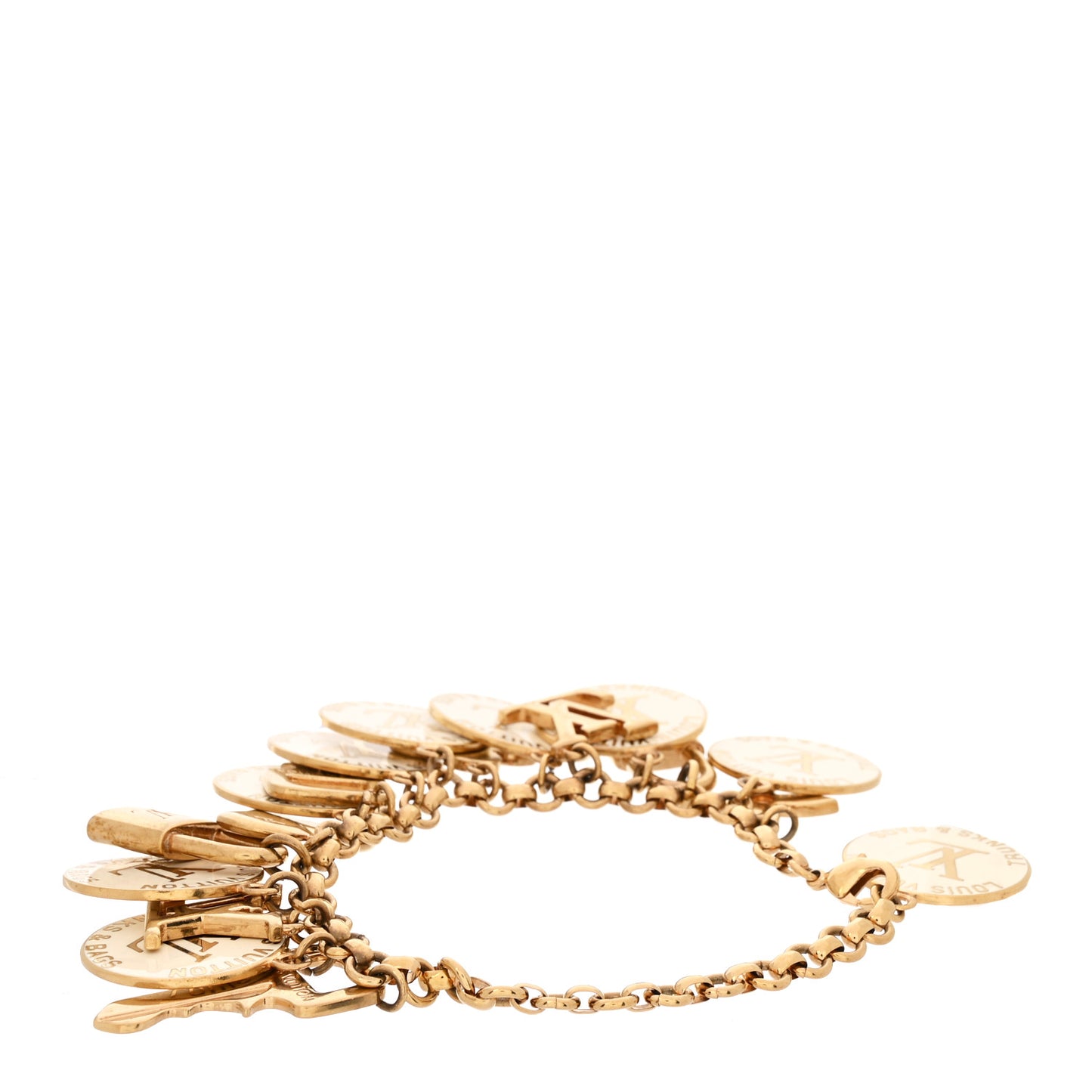 Trunks and Bags Breloques Bracelet Gold White