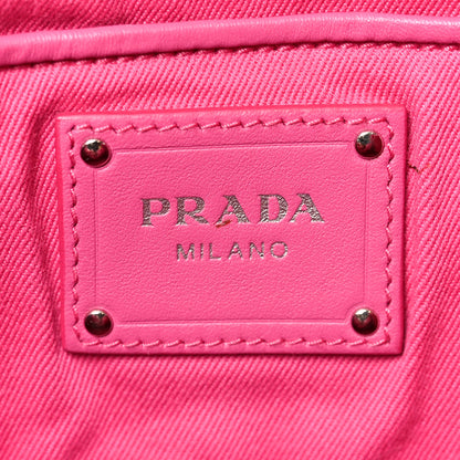 Prada Raffia Crochet Tote Fuchsia 6 of 10