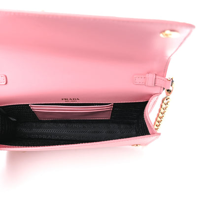 Prada Saffiano Soft Calf Bandoliera Chain Crossbody Bag Petalo 4 of 8