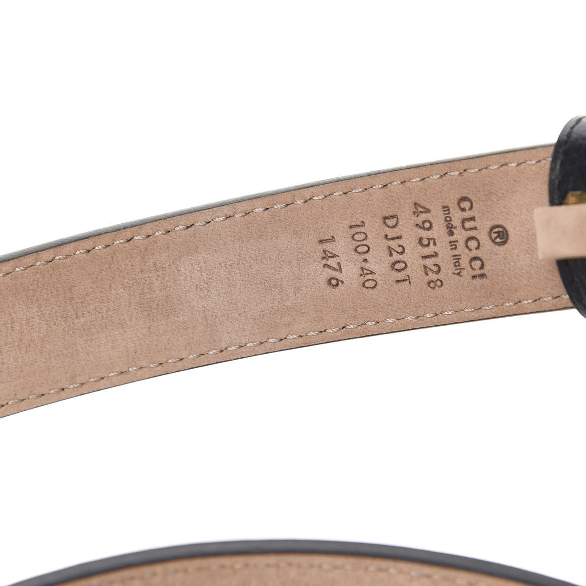 Calfskin Framed Double G Belt 100 40 Black