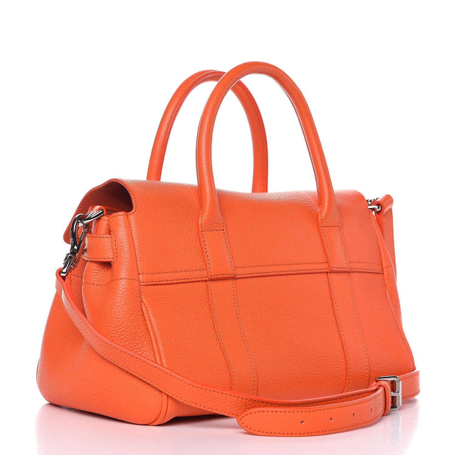Mulberry Classic Grain Small Bayswater Satchel Bright Orange 3 of 11