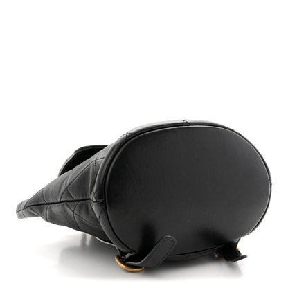 Chanel Lambskin Quilted Logo Mini Backpack Black 4 of 13