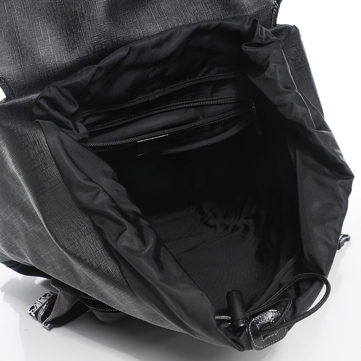 Coated Canvas Interlocking G Double Buckle Backpack Black
