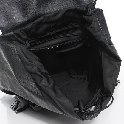 Gucci Coated Canvas Interlocking G Double Buckle Backpack Black 5 of 7