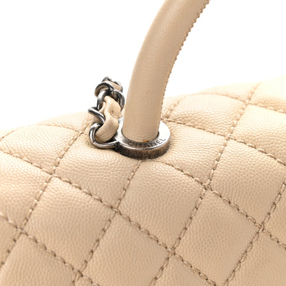 Chanel Caviar Quilted Medium Coco Handle Flap Light Beige 9 of 9