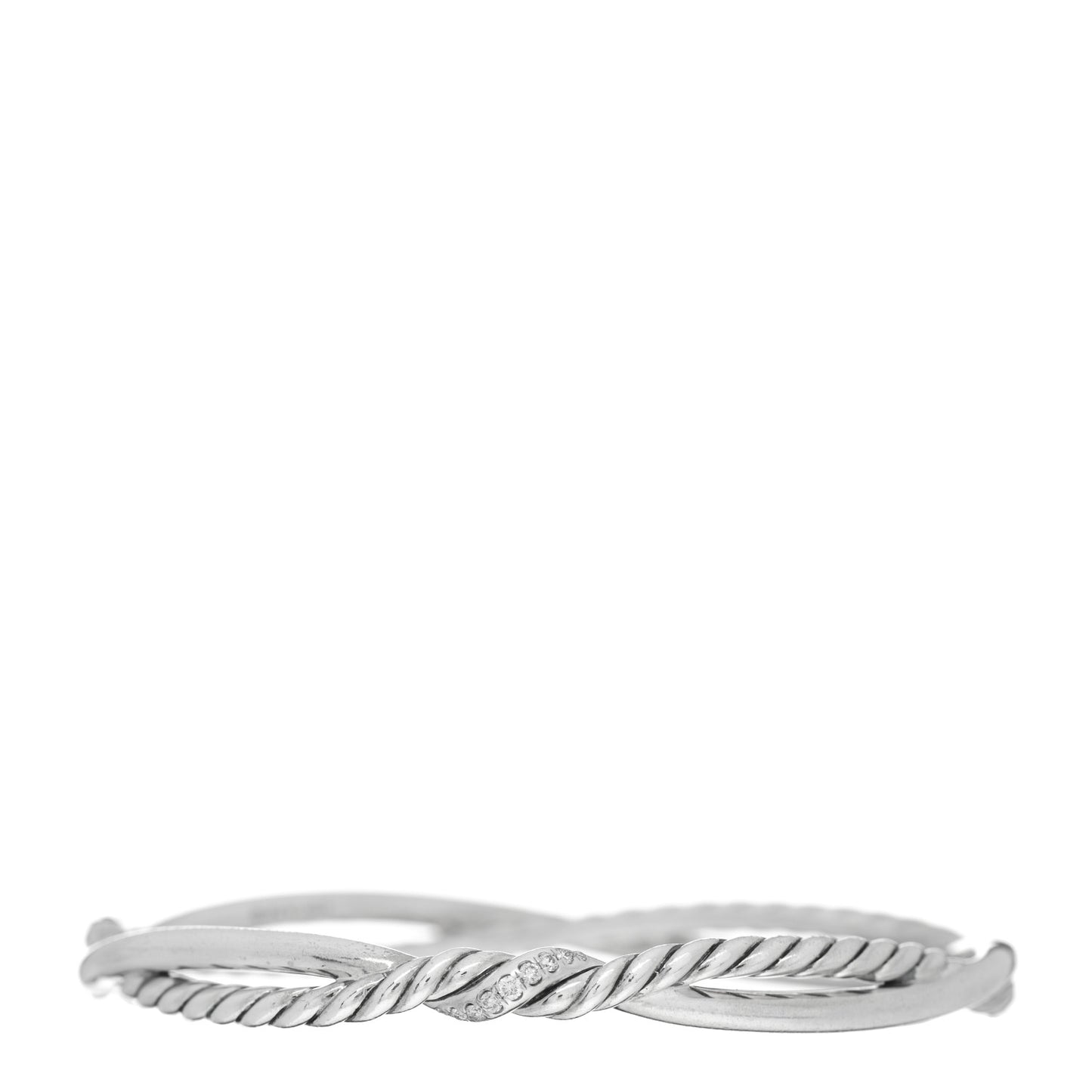 Sterling Silver Diamond Continuance Bangle Bracelet