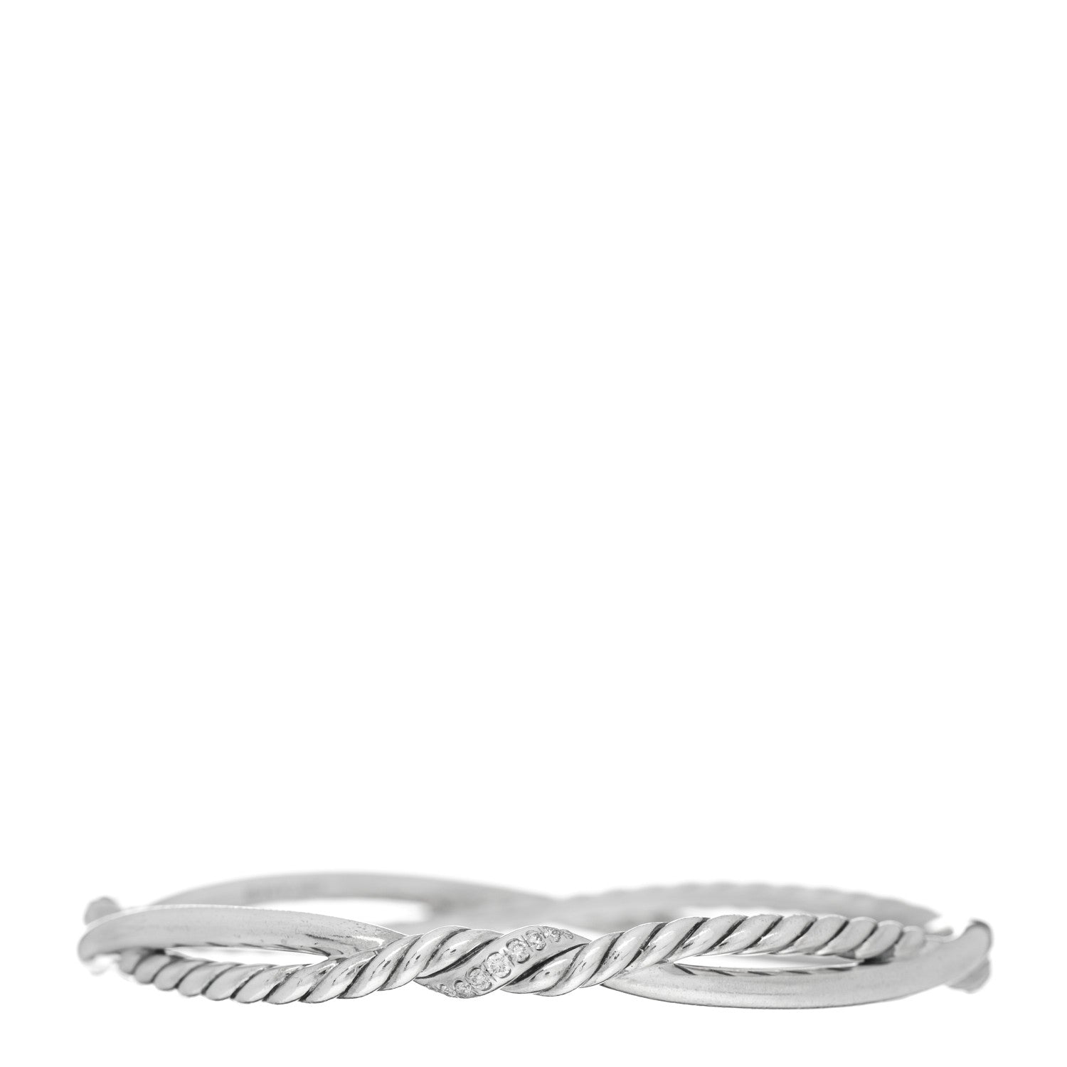 David Yurman Sterling Silver Diamond Continuance Bangle Bracelet 1 of 5