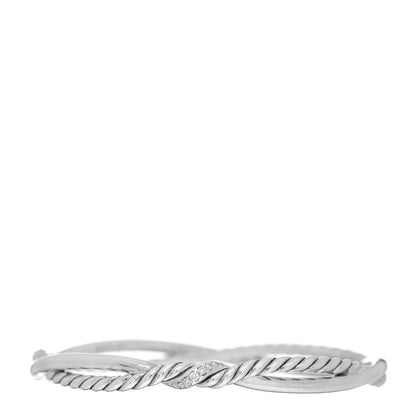 David Yurman Sterling Silver Diamond Continuance Bangle Bracelet 1 of 5