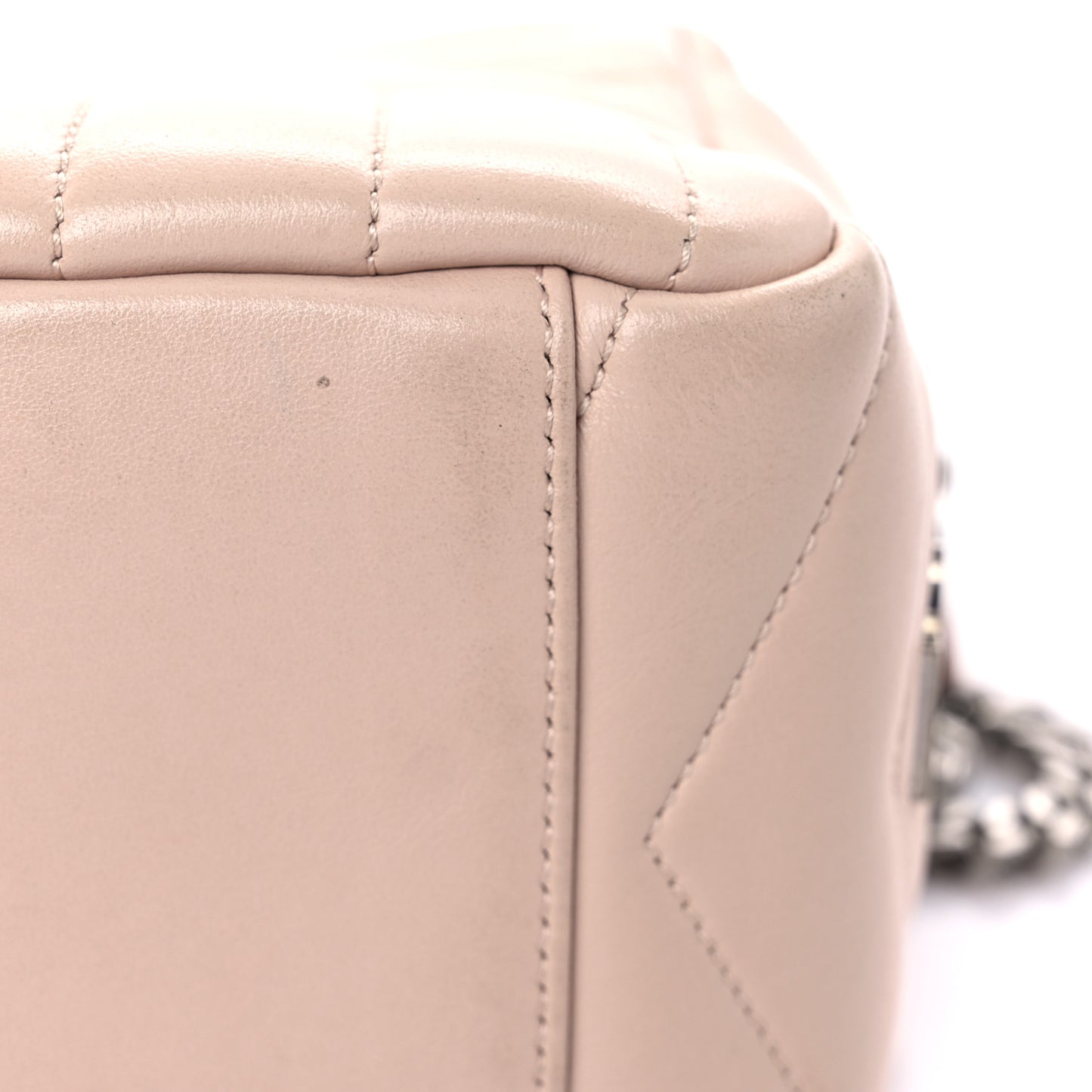 Calfskin Y Quilted Monogram Small Loulou Bowling Bag Nude Powder