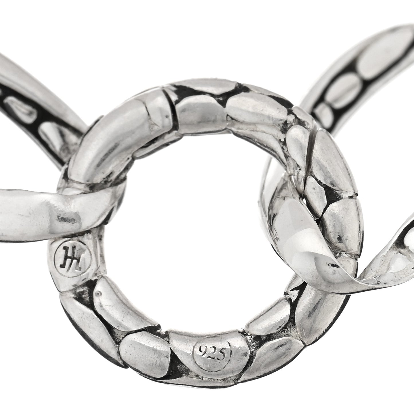 Sterling Silver Kali Pebbled Oval Link Bracelet