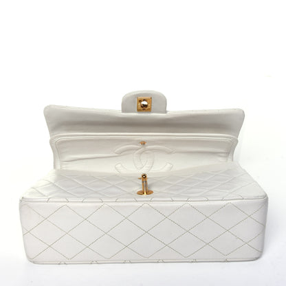 Chanel Lambskin Quilted Medium Double Flap White 17 of 17