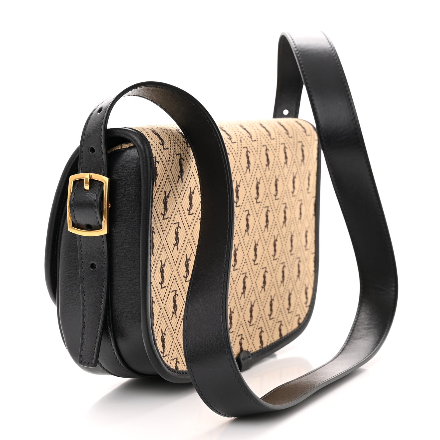 Canvas Monogram All Over Satchel Bag Beige