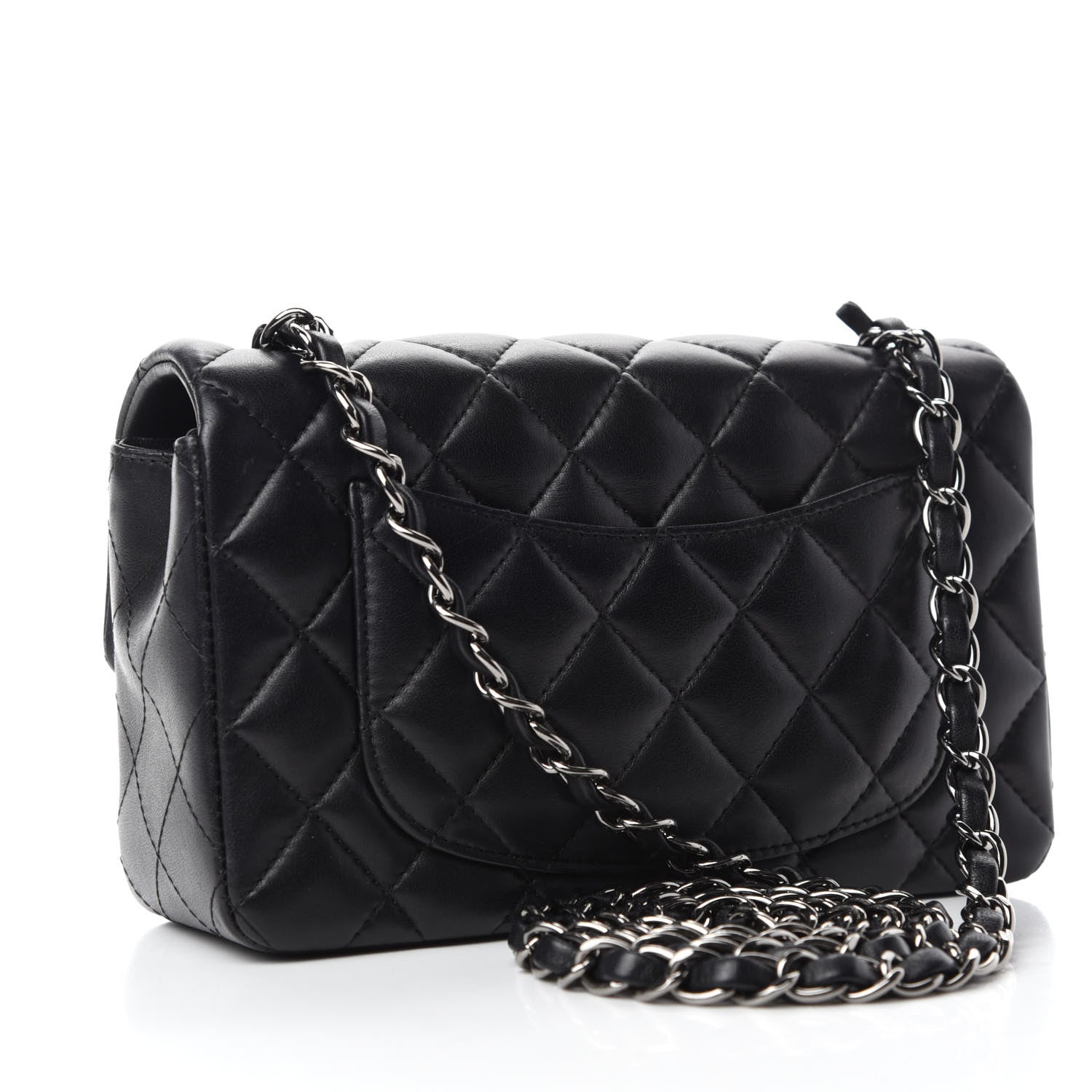 Chanel Lambskin Quilted Mini Rectangular Flap Black 3 of 10