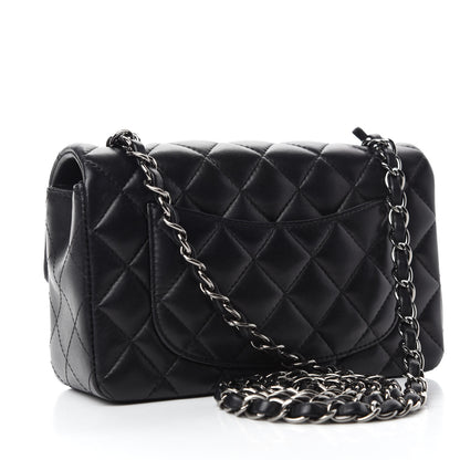 Chanel Lambskin Quilted Mini Rectangular Flap Black 3 of 10