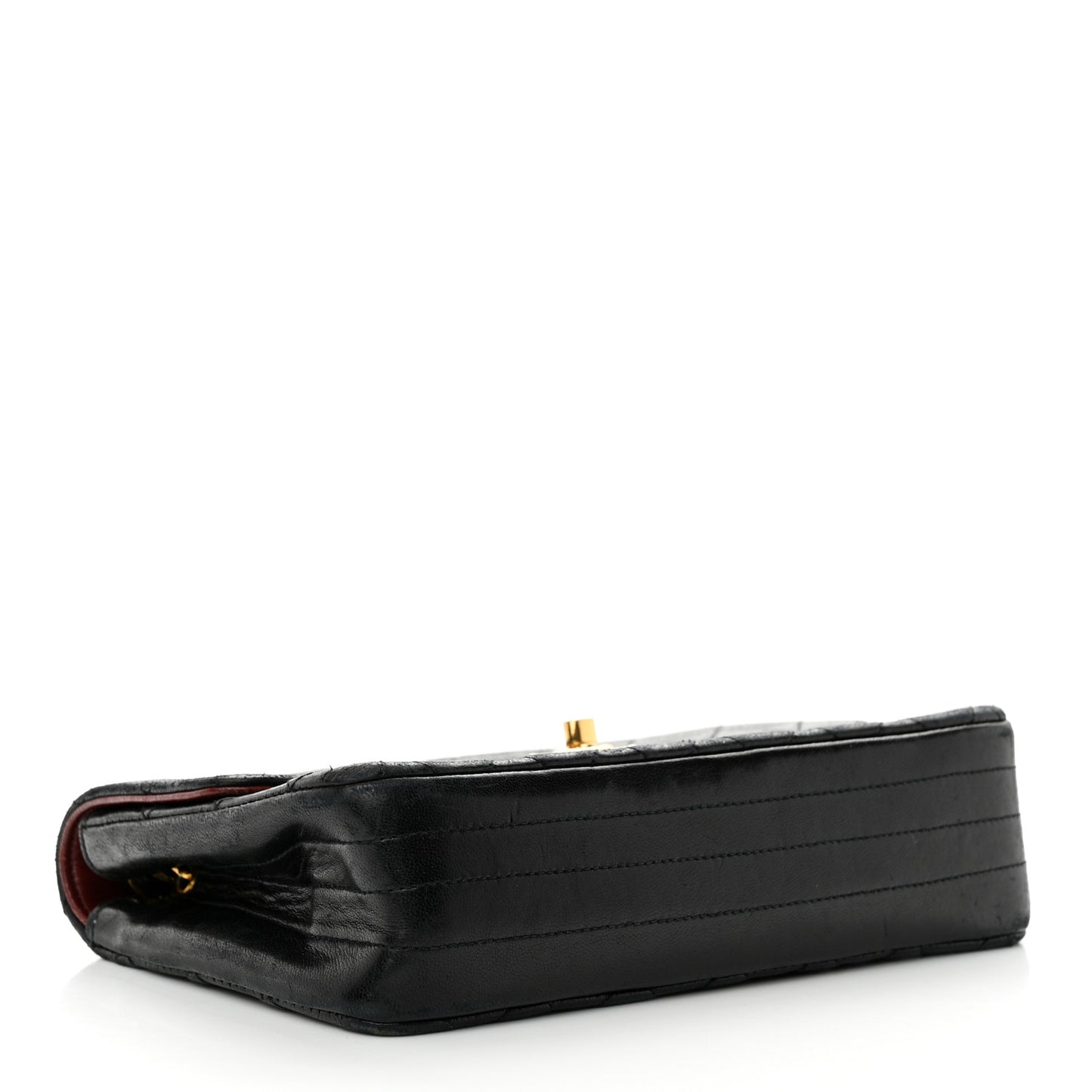 Lambskin Quilted Single Flap Bag Black