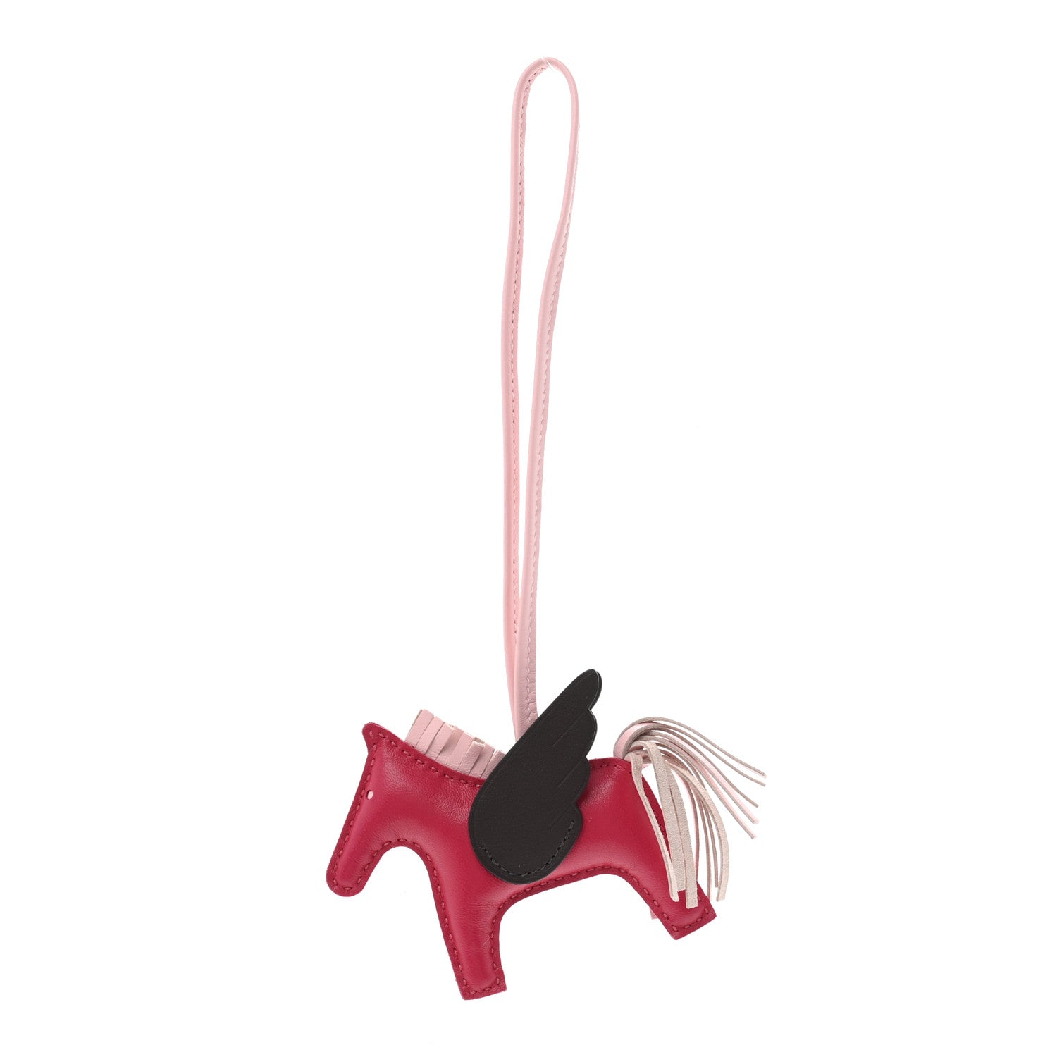 Hermes Milo Lambskin Grigri Rodeo Pegase Horse Bag Charm PM Framboise Rose Sakura Rouge Sellier 1 of 5