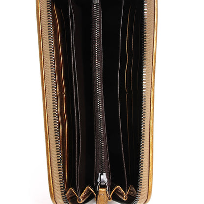 Bottega Veneta Cervo Metal Intrecciato Zip Around Wallet Bronze 5 of 8