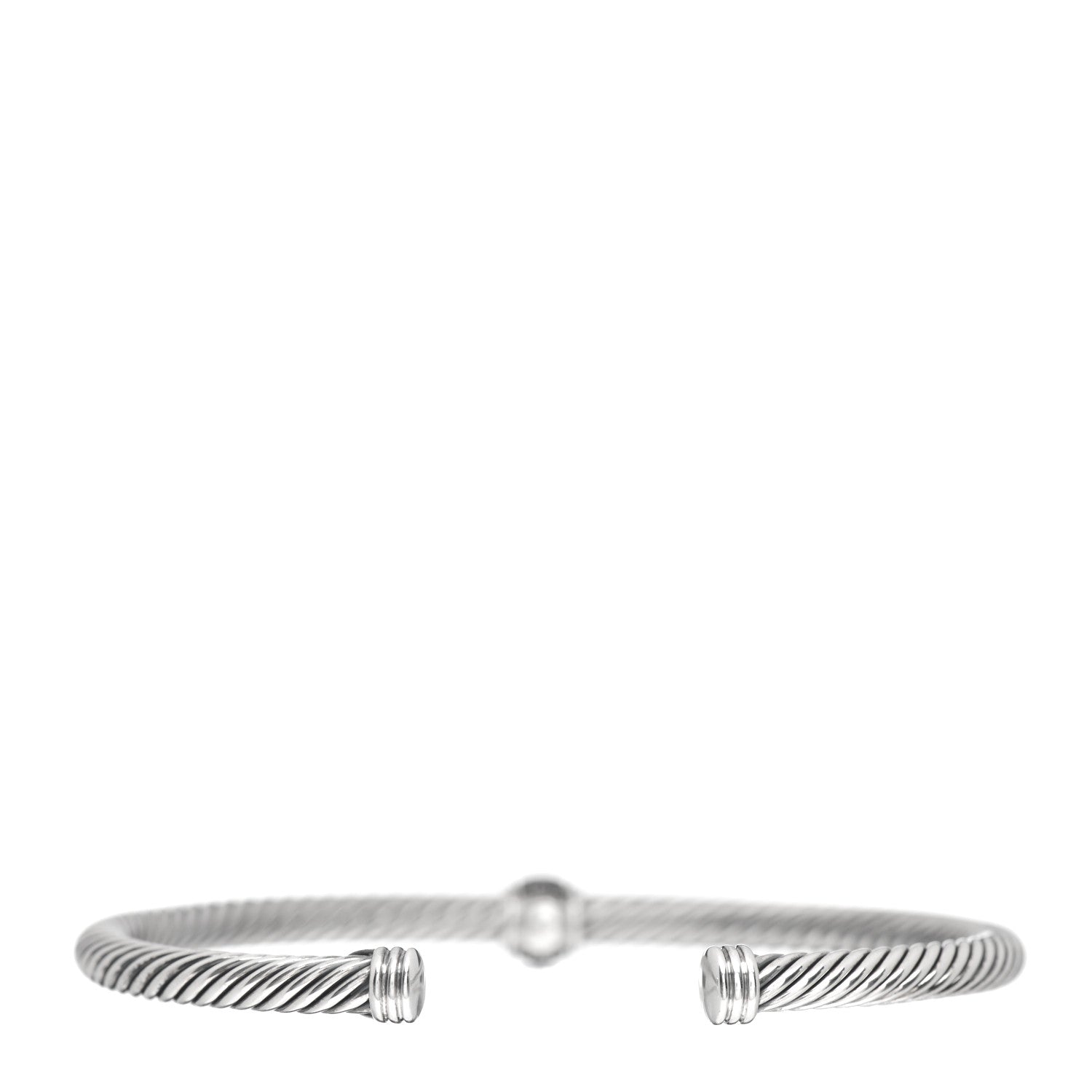 David Yurman Sterling Silver Black Diamond 4mm Cable Classics Single Station Bracelet 4 of 4