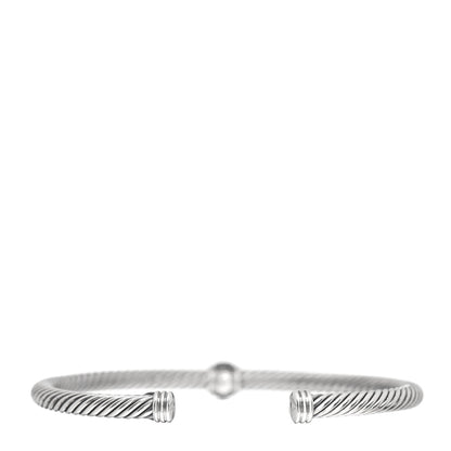 David Yurman Sterling Silver Black Diamond 4mm Cable Classics Single Station Bracelet 4 of 4