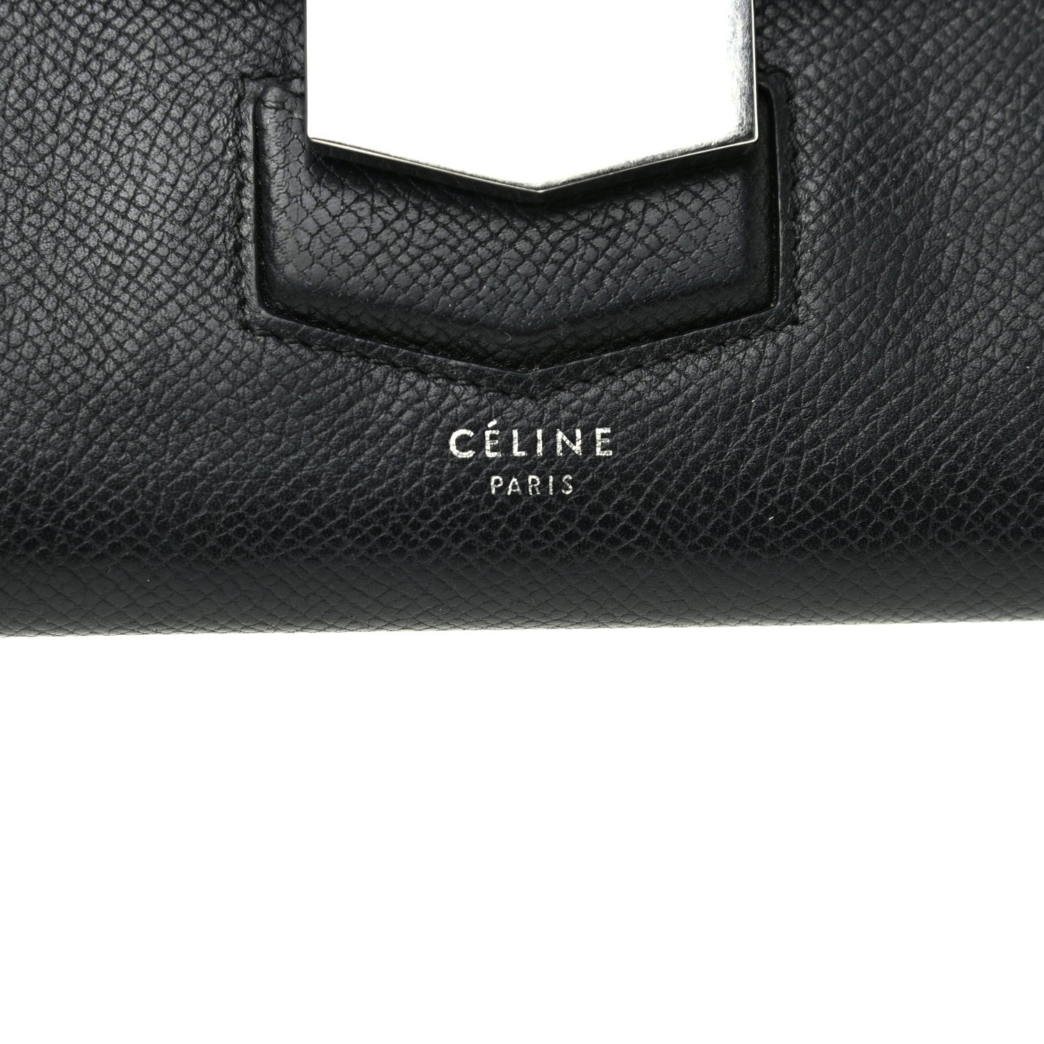 Celine Grained Calfskin Large Trotteur Multifunction Flap Wallet Black 6 of 11