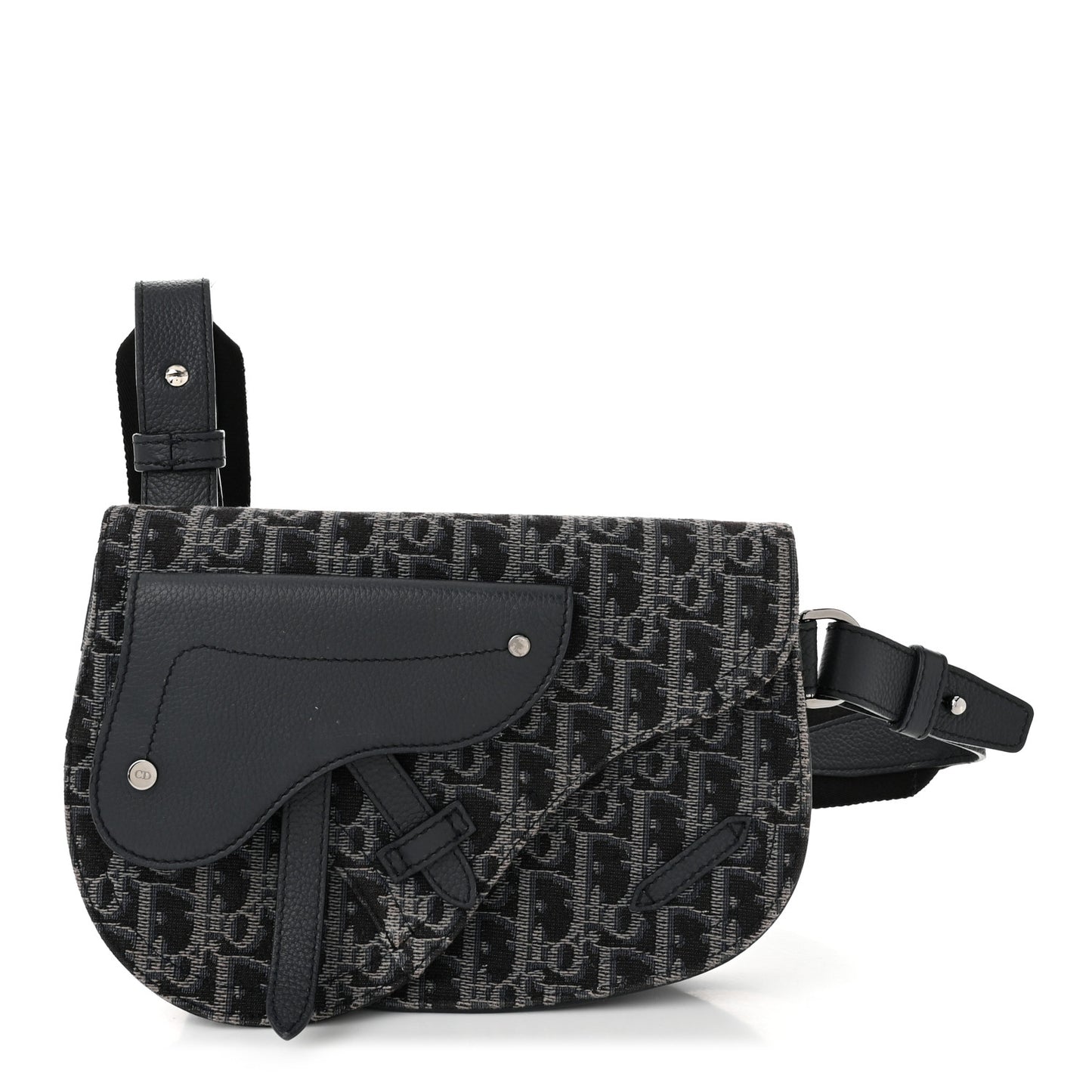 Oblique Saddle Messenger Pouch Blue Black