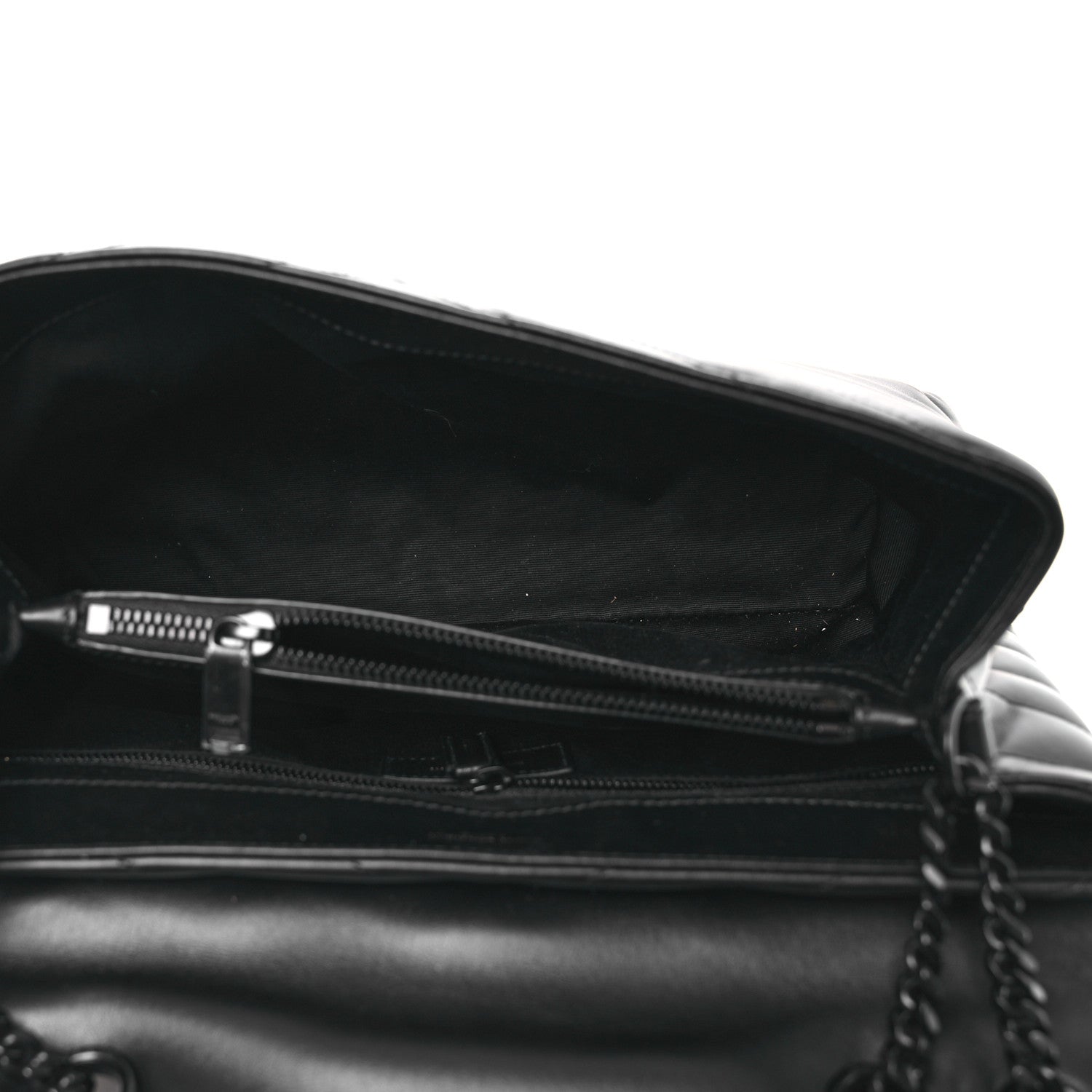 Saint Laurent Calfskin Y Quilted Monogram Monochrome Medium Loulou Chain Satchel Black 5 of 12
