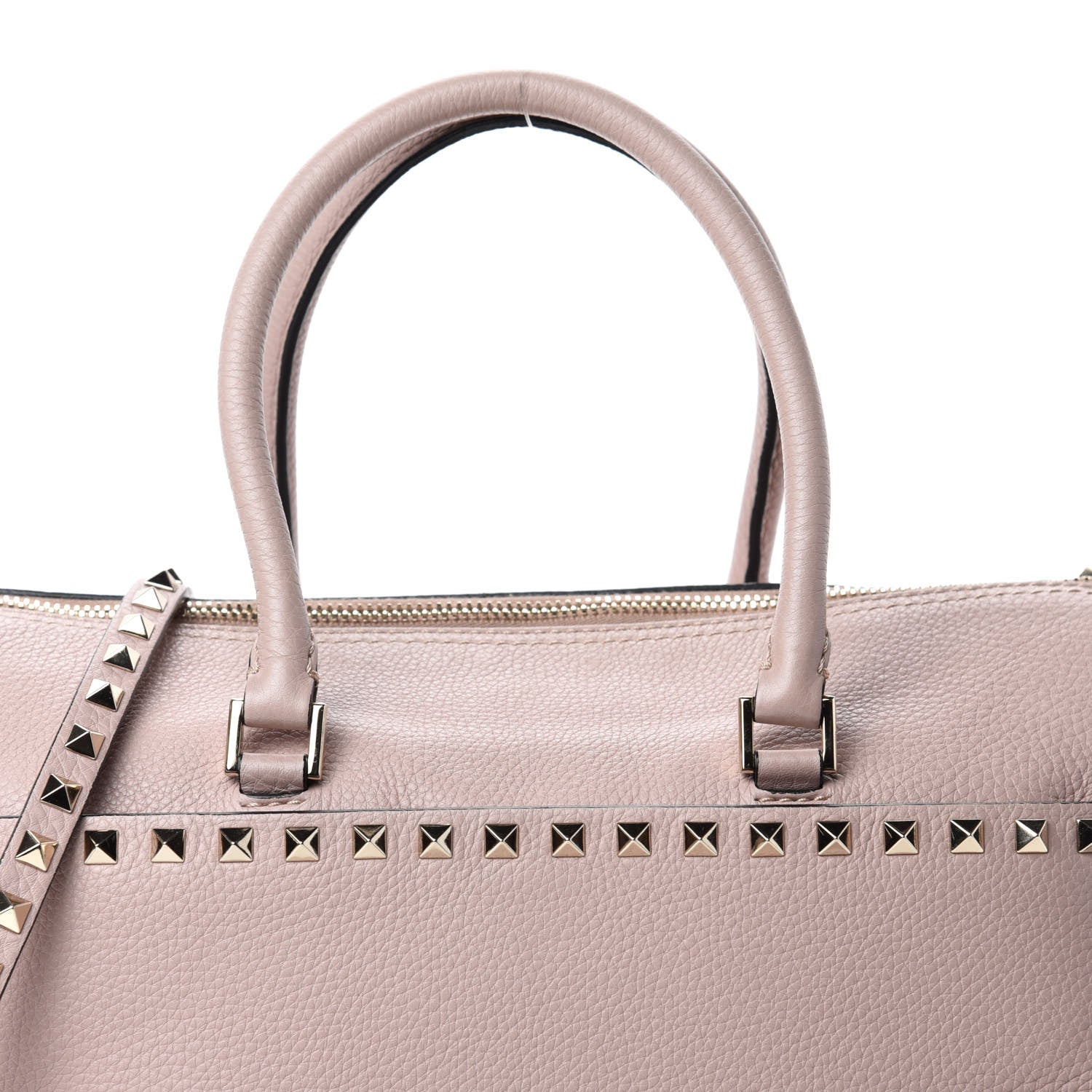 Valentino Garavani Pebbled Calfskin Rockstud Boston Duffle Bag