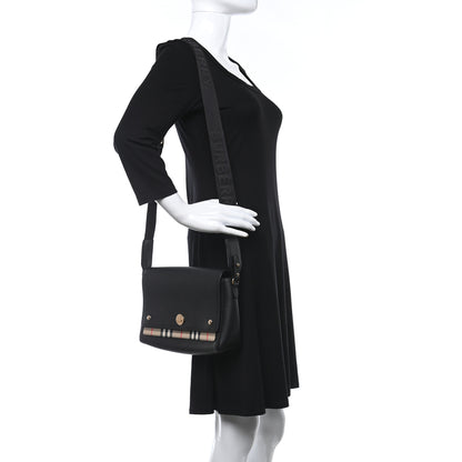 Burberry Grainy Calfskin Vintage Check Note Crossbody Bag Black 2 of 10