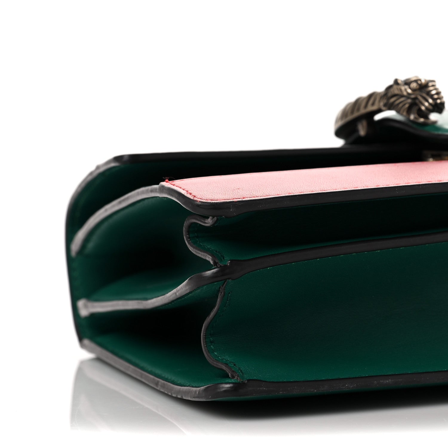 Gucci Moon Calfskin Web Medium Dionysus Bamboo Top Handle Bag Emerald Blue Hibiscus Red 8 of 12