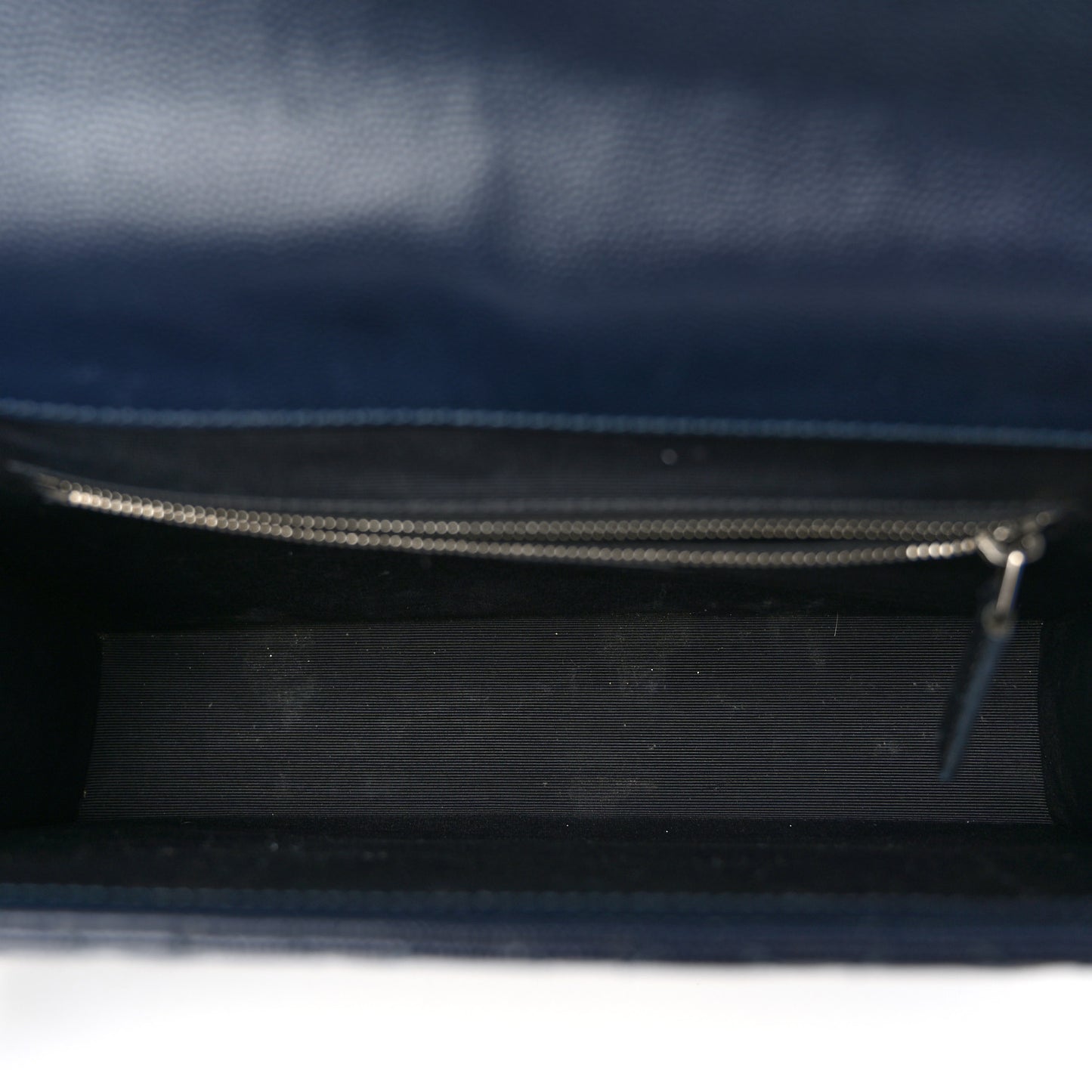 Grain De Poudre Textured Mixed Matelasse Large Triquilt Monogram Satchel Deep Marine