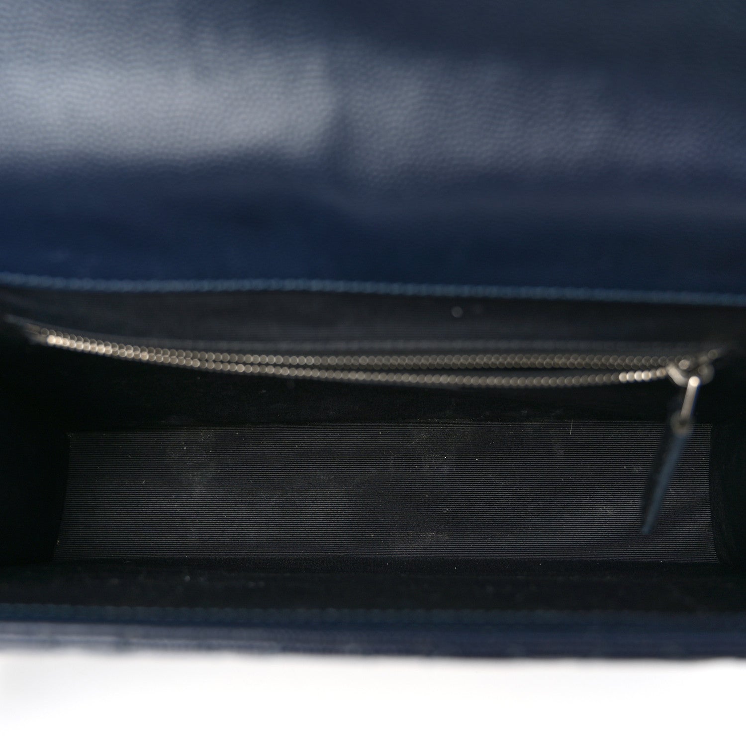 Saint Laurent Grain De Poudre Textured Mixed Matelasse Large Triquilt Monogram Satchel Deep Marine 5 of 10