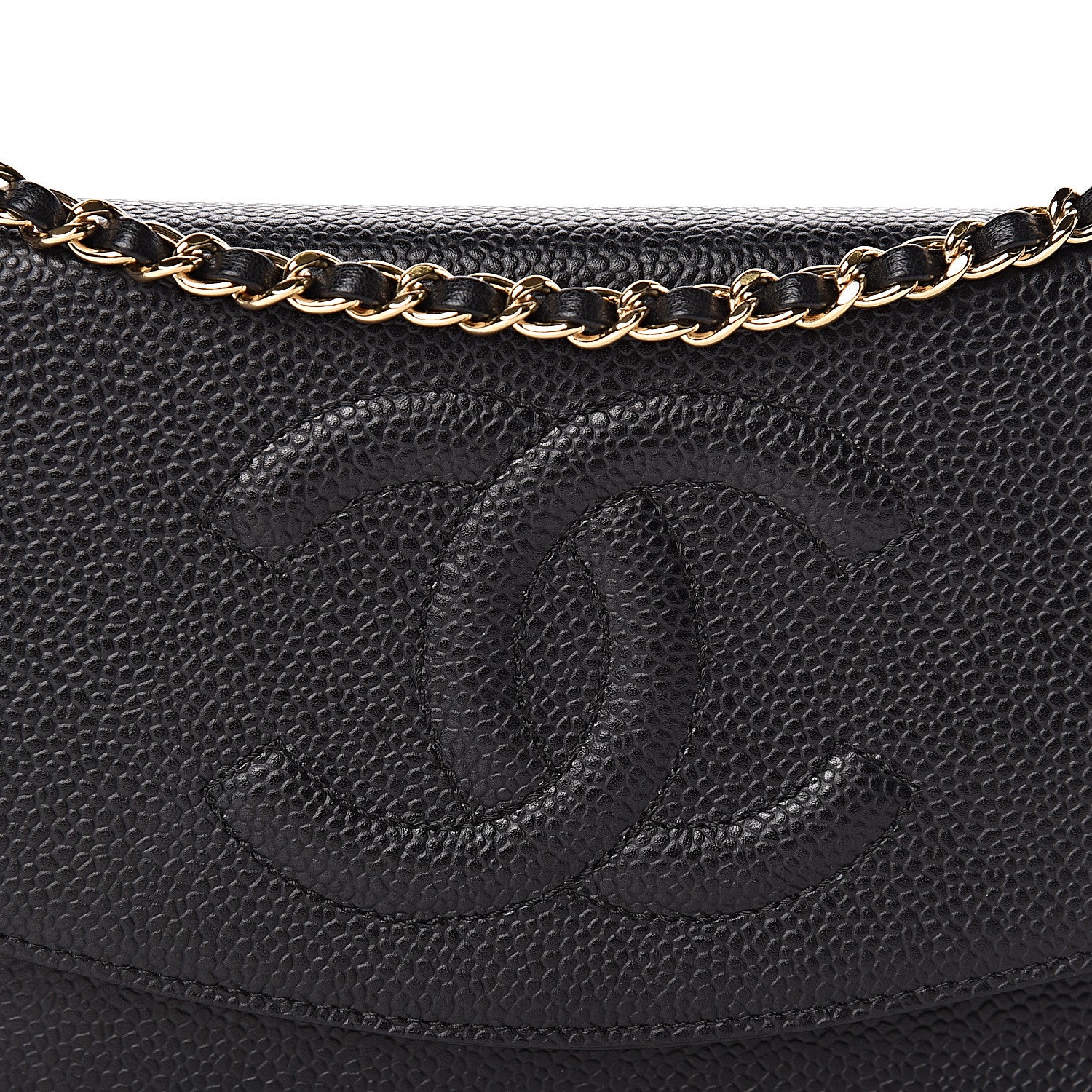 Chanel Caviar Timeless CC Wallet On Chain WOC Black 12 of 13