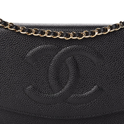 Chanel Caviar Timeless CC Wallet On Chain WOC Black 12 of 13