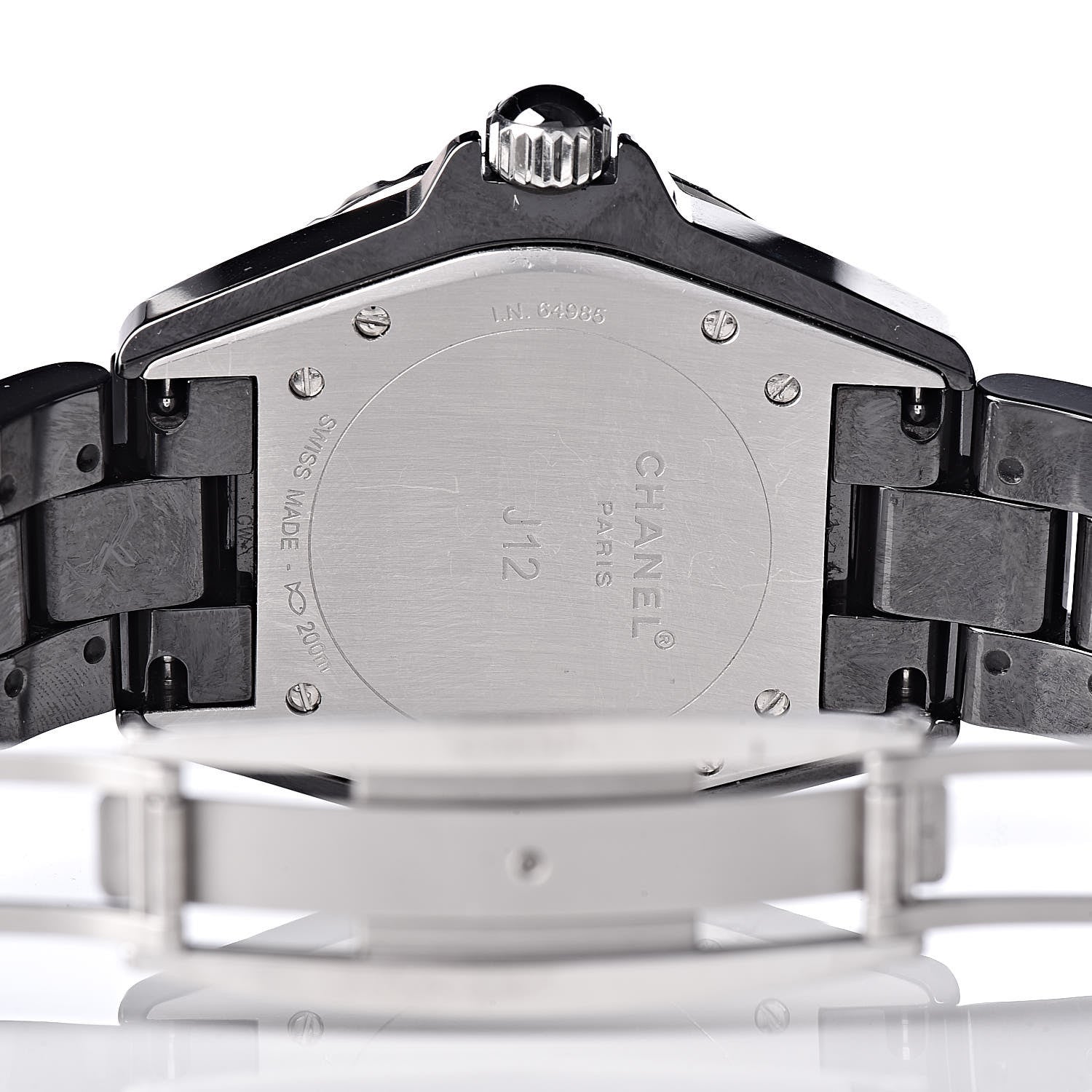 Chanel Stainless Steel Ceramic Emerald 38mm J12 Automatic Watch Black 6 of 7