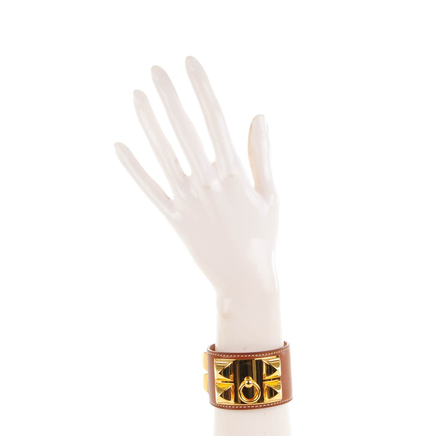 Hermes Barenia Collier De Chien CDC Bracelet S Fauve 2 of 5